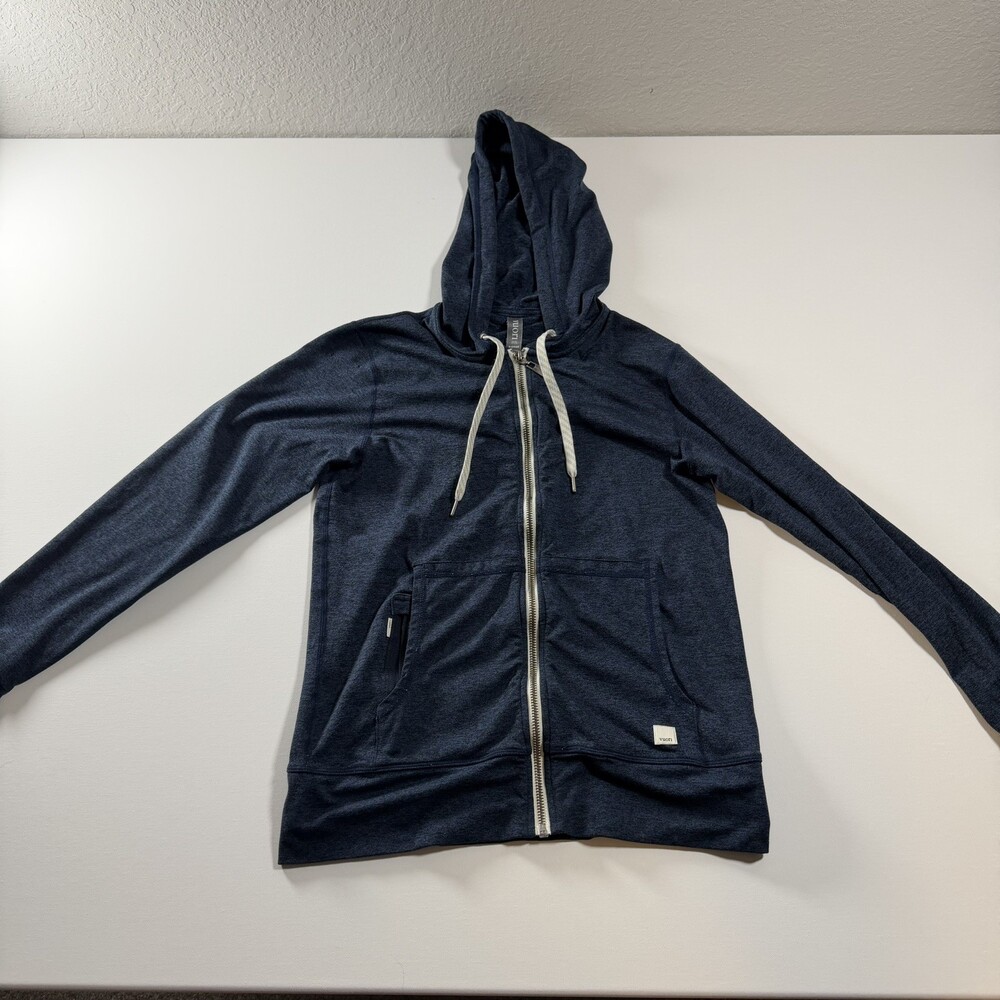 Vuori Halo Performance Hoodie 2.0 Womens Sz XS Heathered Navy Lightweight VW201